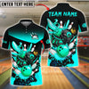 BlueJose Bowling And Pins Angry Hornet Strike Design Customized Name, Team Name 3D Shirt (4 Colors)