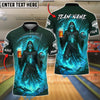 BlueJose Bowling Grim Reaper Beer Flame Customized Name, Team Name 3D Shirt (4 Colors)