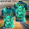 BlueJose Bowling And Pins Angry Bear Champion Neon Attitude Customized Name, Team Name 3D Shirt (4 Colors)