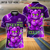 BlueJose Bowling And Pins Angry Bear Champion Neon Attitude Customized Name, Team Name 3D Shirt (4 Colors)
