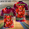BlueJose Bowling And Pins Angry Bear Champion Neon Attitude Customized Name, Team Name 3D Shirt (4 Colors)
