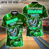 BlueJose Bowling And Pins Neon Shark Theme Bowling Party Customized Name, Team Name 3D Shirt (4 Colors)