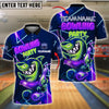 BlueJose Bowling And Pins Neon Shark Theme Bowling Party Customized Name, Team Name 3D Shirt (4 Colors)