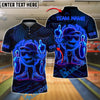 BlueJose Bowling Neon Flame Customized Name, Team Name 3D Shirt (4 Colors)