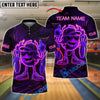 BlueJose Bowling Neon Flame Customized Name, Team Name 3D Shirt (4 Colors)