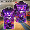 BlueJose Bowling And Pins Trust Yourself Bunny Neon Style Customized Name, Team Name 3D Shirt (4 Colors)