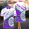 BlueJose Darts Sport Dynamic Racing Stripe Personalized Name, Team Name Shirt (4 Colors)