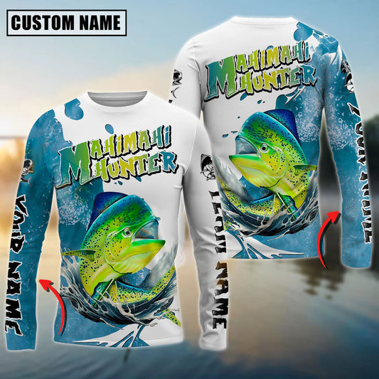 Bluejose Mahi Mahi Hunter Fishing Graphic Splash Effect Custom Name & Team Name 3D Shirts