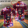 BlueJose Bowling And Pins Cool Street Style Graffiti Customized Name, Team Name 3D Shirt (4 Colors)