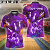 BlueJose Bowling And Pins Space Astronaut Neon Galaxy Customized Name, Team Name 3D Shirt (4 Colors)