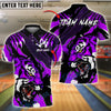 BlueJose Bowling And Pins Angry Tiger Claw Slash Pattern Customized Name, Team Name 3D Shirt (4 Colors)