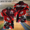 BlueJose Bowling And Pins Angry Tiger Claw Slash Pattern Customized Name, Team Name 3D Shirt (4 Colors)