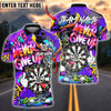 BlueJose Darts Dartboard Graffiti Never Give Up Style Personalized Name, Team Name Shirt (4 Colors)