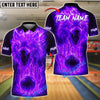 BlueJose Bowling And Pins Flame Wolf Customized Name, Team Name 3D Shirt (4 Colors)