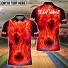 BlueJose Bowling And Pins Flame Wolf Customized Name, Team Name 3D Shirt (4 Colors)
