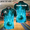 BlueJose Bowling And Pins Fire Pins & Ball Customized Name, Team Name 3D Shirt (4 Colors)