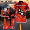 BlueJose Darts Skull Punisher Flame Customized Name, Team Name 3D Shirt (4 Colors)