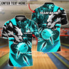 BlueJose Bowling Wolf Flame Strike Customized Name, Team Name 3D Shirt (4 Colors)