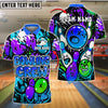 BlueJose Bowling Crew Graffiti Customized Name, Team Name 3D Shirt (4 Colors)