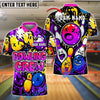 BlueJose Bowling Crew Graffiti Customized Name, Team Name 3D Shirt (4 Colors)