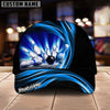BlueJoses Bowling Ball & Pins Strike Dynamic Swirl Multicolor Personalized Name Cap