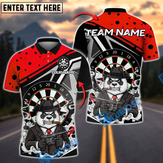 BlueJose Darts Gangster Panda Dartboard Customized Name, Team Name 3D Shirt (4 Colors)
