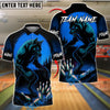 BlueJose Bowling And Pins Werewolf Eyes Moon Customized Name, Team Name 3D Shirt (4 Colors)