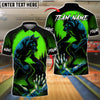 BlueJose Bowling And Pins Werewolf Eyes Moon Customized Name, Team Name 3D Shirt (4 Colors)