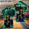 BlueJose Bowling And Pins  Gorilla King Rebel Attitude Customized Name, Team Name 3D Shirt (4 Colors)