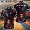 BlueJose Bowling And Pins Werewolf Eyes Thunder Customized Name, Team Name 3D Shirt (4 Colors)