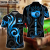 BlueJose Billiards Golden 8 Ball Crown Tribal Pattern Personalized Name, Team Name Shirt (6 Colors)