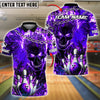 BlueJose Bowling And Pins Fiery Skull Chains Customized Name, Team Name 3D Shirt (4 Colors)