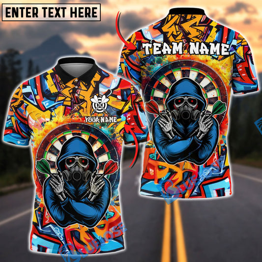 BlueJose Darts Graffiti Assassin Customized Name, Team Name 3D Shirt (4 Colors)