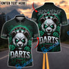 BlueJose Darts Angry Panda with Roses Personalized Name, Team Name Shirt (4 Colors)