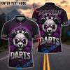 BlueJose Darts Angry Panda with Roses Personalized Name, Team Name Shirt (4 Colors)