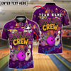 BlueJose Bowling And Pins Cartoon City Crew Customized Name, Team Name 3D Shirt (4 Colors)