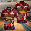 BlueJose Bowling And Pins Cartoon City Crew Customized Name, Team Name 3D Shirt (4 Colors)