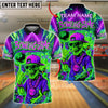 BlueJose Bowling Skeleton Neon Style Streetwear Customized Name, Team Name 3D Shirt (4 Colors)