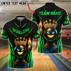 BlueJose Bowling And Pins King Flame Ball Black Gold Customized Name, Team Name 3D Shirt (4 Colors)