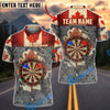 BlueJose Darts Canada Flag Steel Grunge Target Personalized Name Shirt