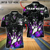 BlueJose Bowling And Pins Wolf Attack Dark Fury Customized Name, Team Name 3D Shirt (4 Colors)