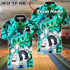 BlueJose Bowling & Pin Graffiti Art Customized Name, Team Name 3D Shirt (4 Colors)