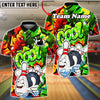 BlueJose Bowling & Pin Graffiti Art Customized Name, Team Name 3D Shirt (4 Colors)