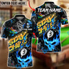 BlueJose Billiards 8-Ball Skull Flame Graffiti Stay Chill Customized Name, Team Name 3D Shirt (4 Colors)
