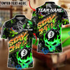 BlueJose Billiards 8-Ball Skull Flame Graffiti Stay Chill Customized Name, Team Name 3D Shirt (4 Colors)