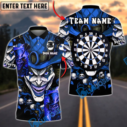BlueJose Darts Dark Joker Card Dartboard Personalized Name, Team Name Unisex Shirt (4 Colors)