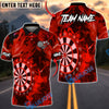 BlueJose Darts Aqua Flame Board Style Multicolor Options Personalized Name Shirt (4 Colors)