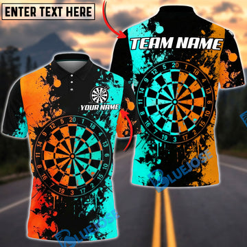 BlueJose Darts Splash Board Style Multicolor Options Personalized Name Shirt (4 Colors)