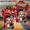 BlueJose Bowling & Pins Street Life Sloth Neon Graffiti Customized Name, Team Name 3D Shirt (4 Colors)