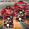 BlueJose Bowling & Pins Street Life Panda Graffiti Neon Flash Customized Name, Team Name 3D Shirt (4 Colors)